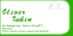 oliver kukin business card